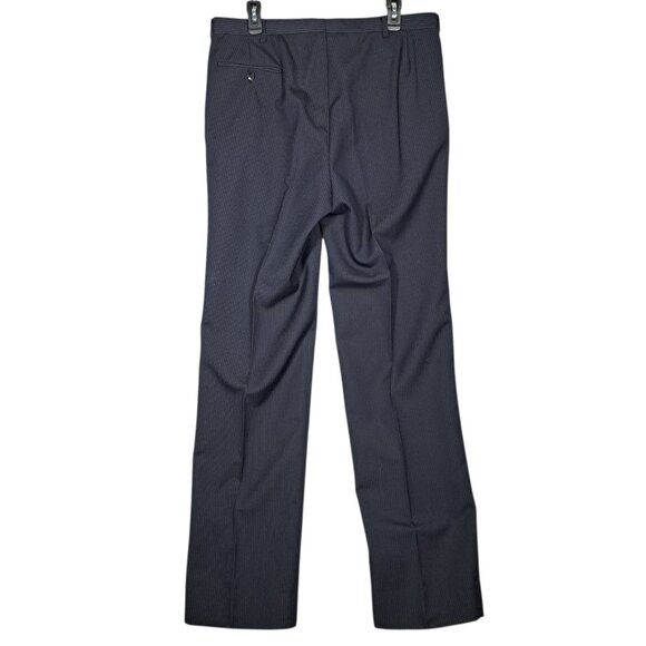 Vintage Pierre Cardin Mens 3-Piece Navy Suit 42R 36x34 Pinstripe Blue Wool 1980s - Picture 11 of 14